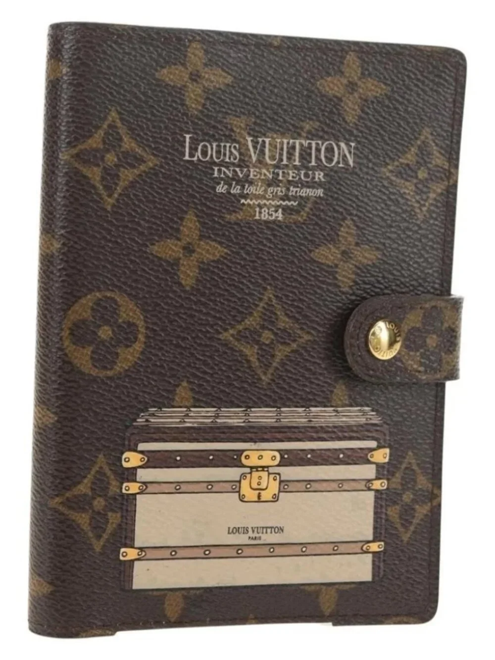LOUIS VUITTON Monogram Trunk Agenda PM Day Planner Cover R20028 LV Auth BA12979V